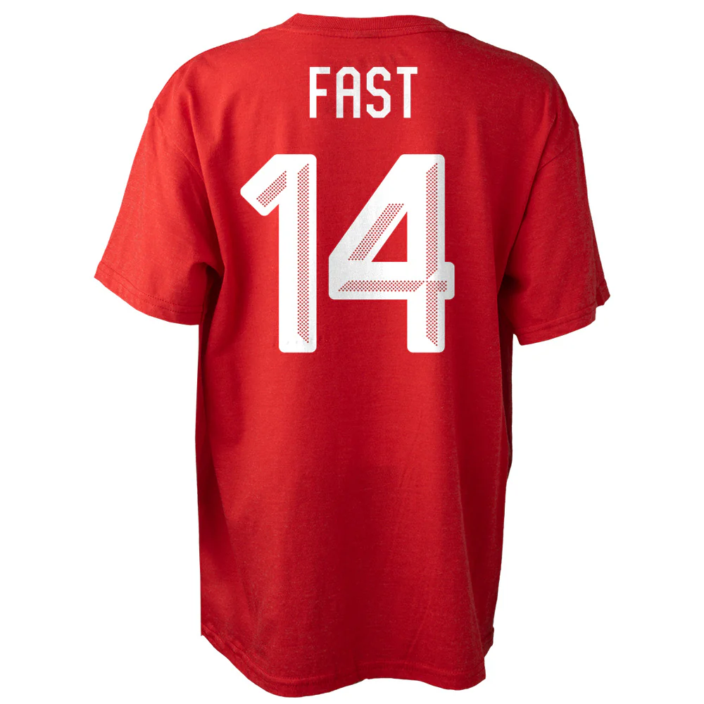 Bauer X Hockey Canada® Renata Fast Name And Number Adult Red T Shirt