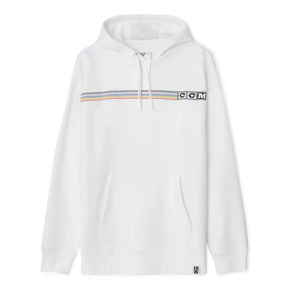 CCM Pride Dropped Shoulder Adult White Hoodie