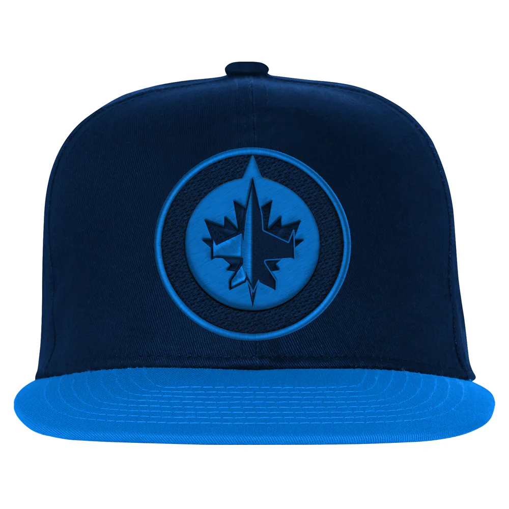 Outerstuff Winnipeg Jets Essentials Youth Flat Brim Snapback Hat - Image 2