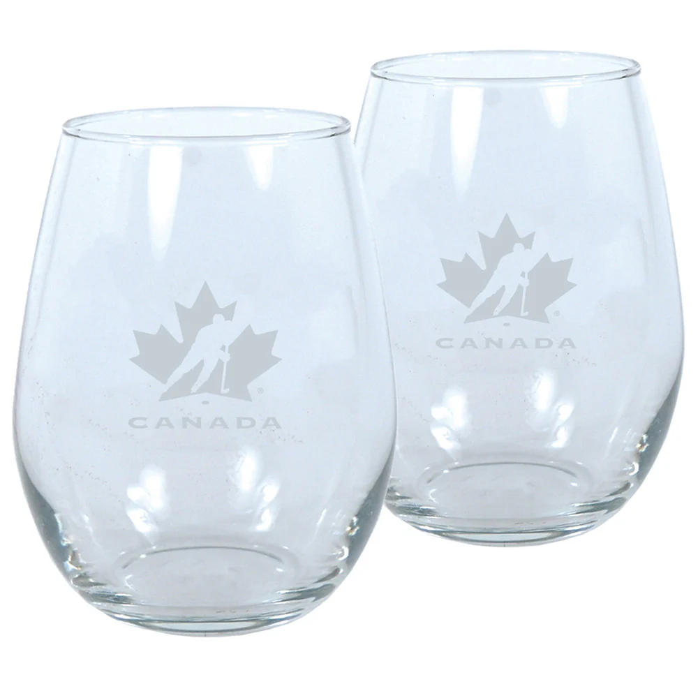 Team Canada 2 Pack 17 Oz Stemless Wine Glass