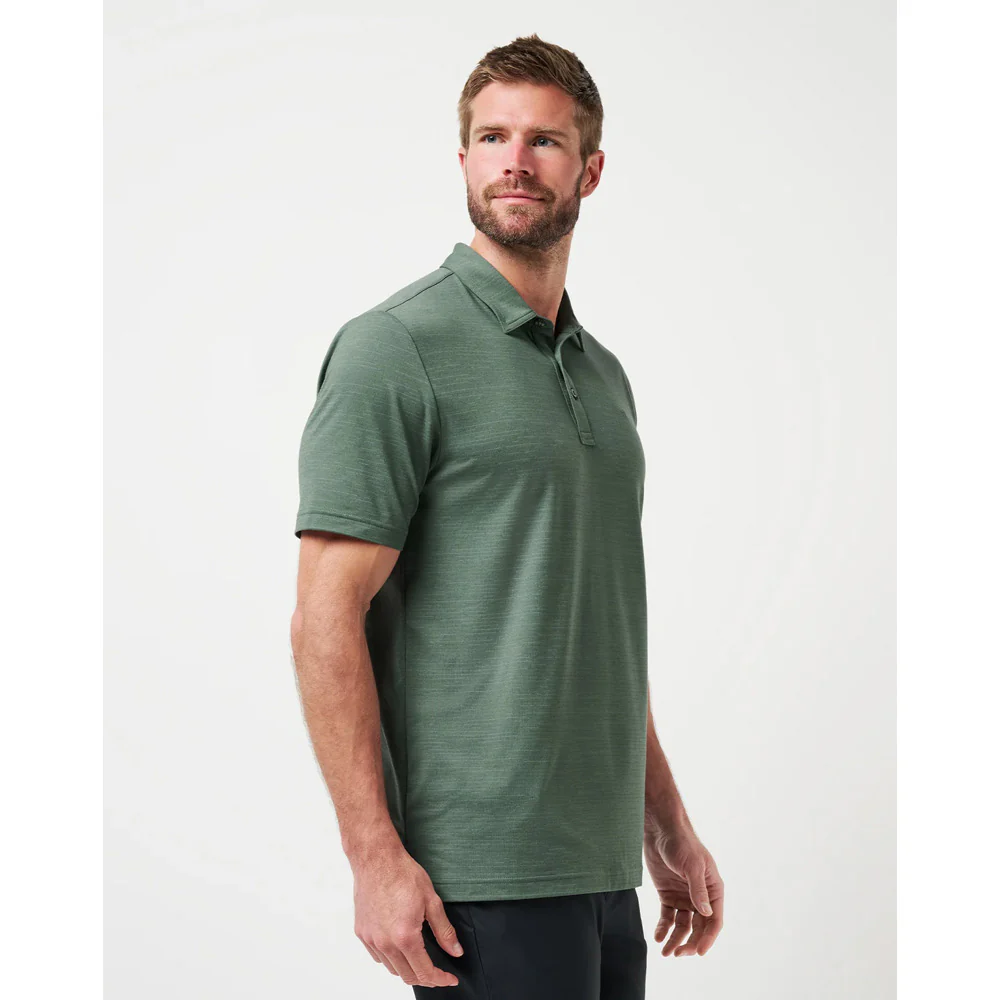 TravisMathew The Heater Men's Olive Polo Shirt - Image 3